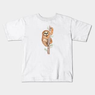 Sloth | Cute | Watercolor Kids T-Shirt